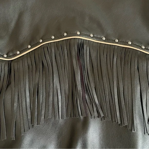 Forever 21 Oversized Fringe Studded Faux Leather Jacket ✨ - Picture 9 of 9